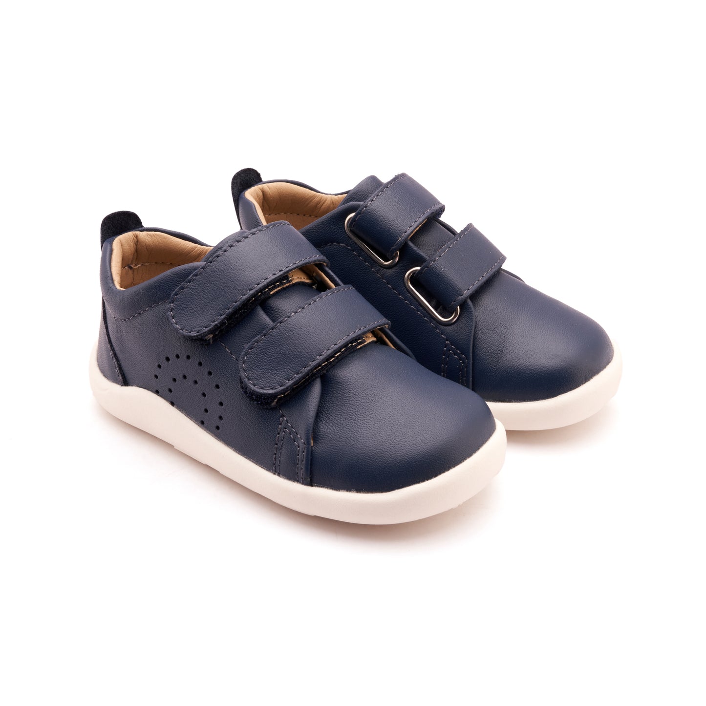 Old Soles 8056 Little Tot kids leather shoe in Denim with velcro strap detail