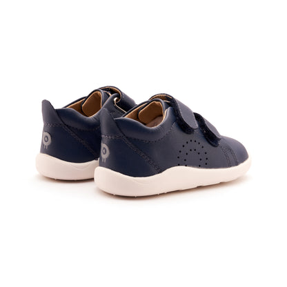 Old Soles 8056 Little Tot kids leather shoe in Denim with velcro strap detail