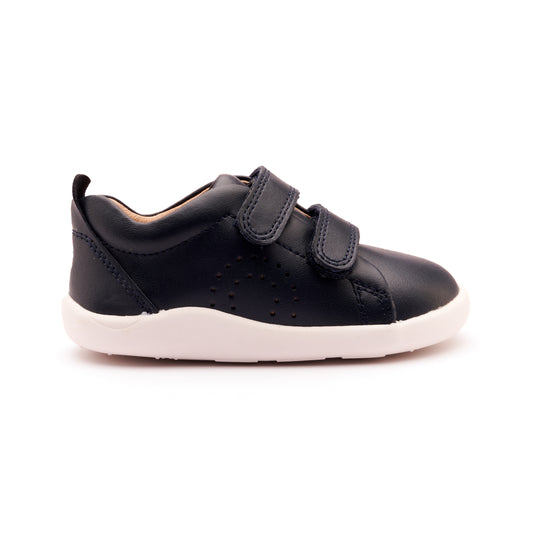 Old Soles 8056 Little Tot kids leather shoe in Navy and White Sole with velcro strap detail