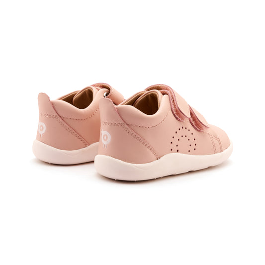 Old Soles 8056 Little Tot kids leather shoe in Powder Pink with velcro strap detail