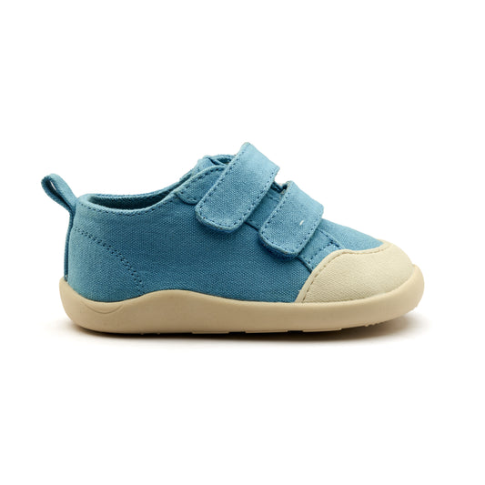Old Soles 8058 Salty Ground kids leather shoe in Light Denim with rubber sole detail