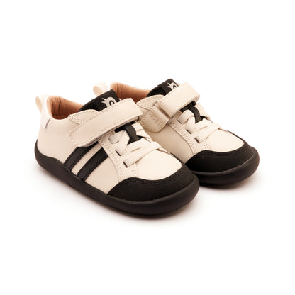 Old Soles 8070 Bowler Ground kids leather shoe in Sporco, Black, and Snow with bow detail