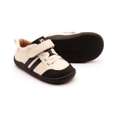 Old Soles 8070 Bowler Ground kids leather shoe in Sporco, Black, and Snow with bow detail