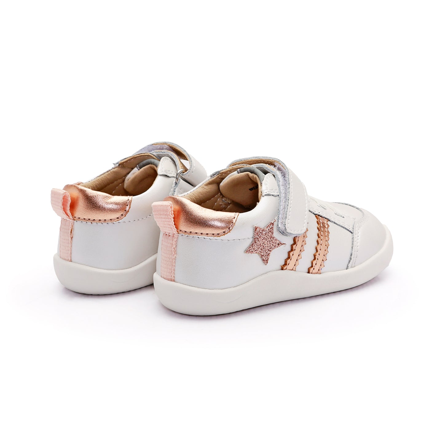 Old Soles 8072 WOS Ground kids leather shoe in Nacardo Blanco and Glam Copper and Copper with rubber sole detail