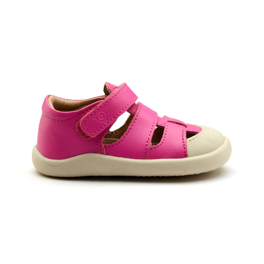 Old Soles 8075 Fresco Ground kids leather shoe in Candy and Sporco with rubber sole detail