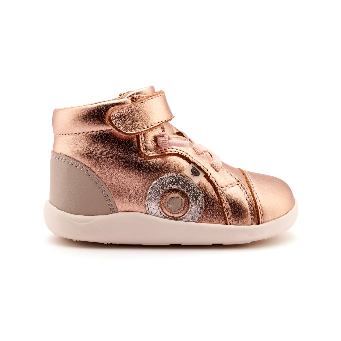 Old Soles 8080 Pushka kids leather shoe in Copper, Silver, and Gris with classic detail