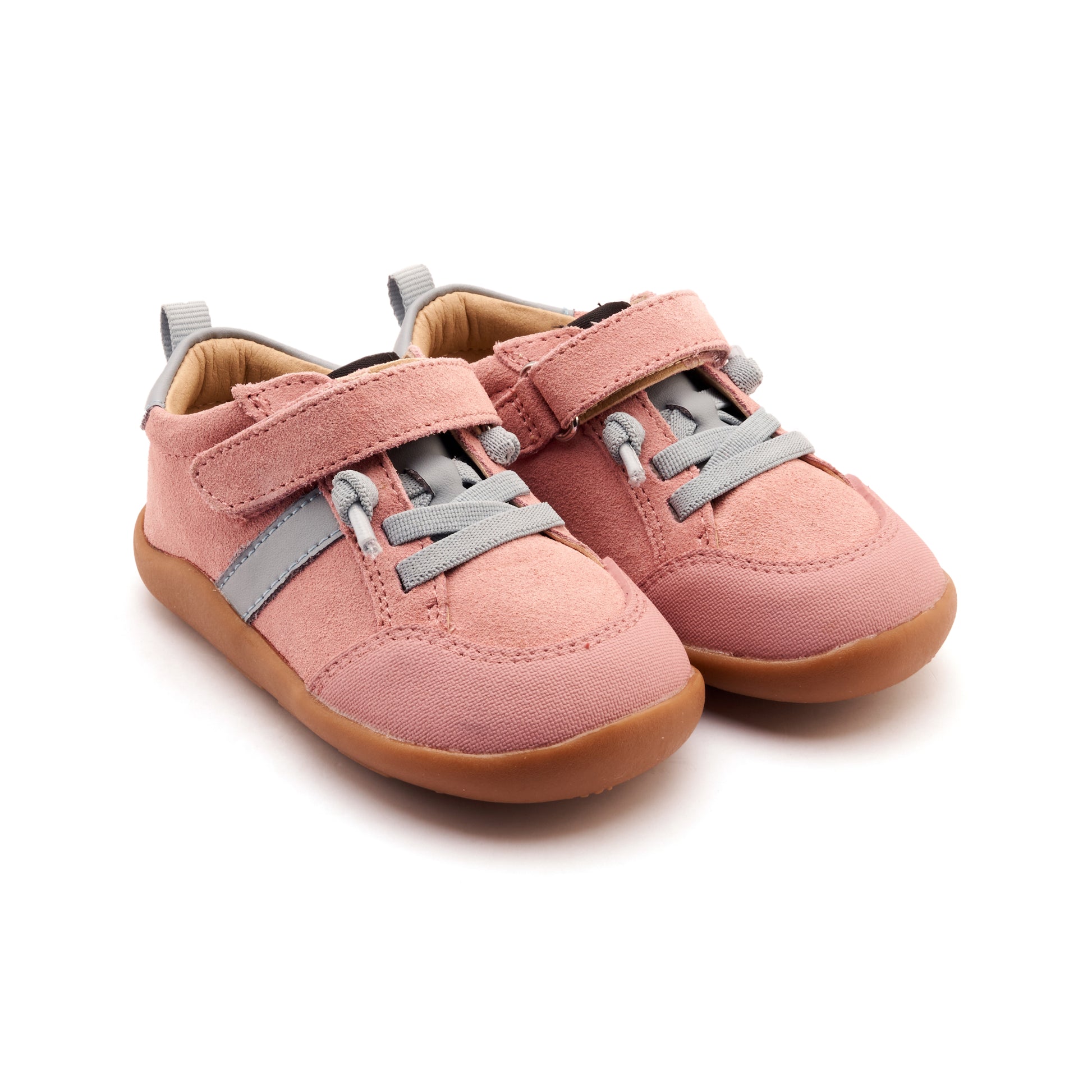 Old Soles 8083 Retro Ground kids leather shoe in Kiss Suede and Dusty Blue with rubber sole detail