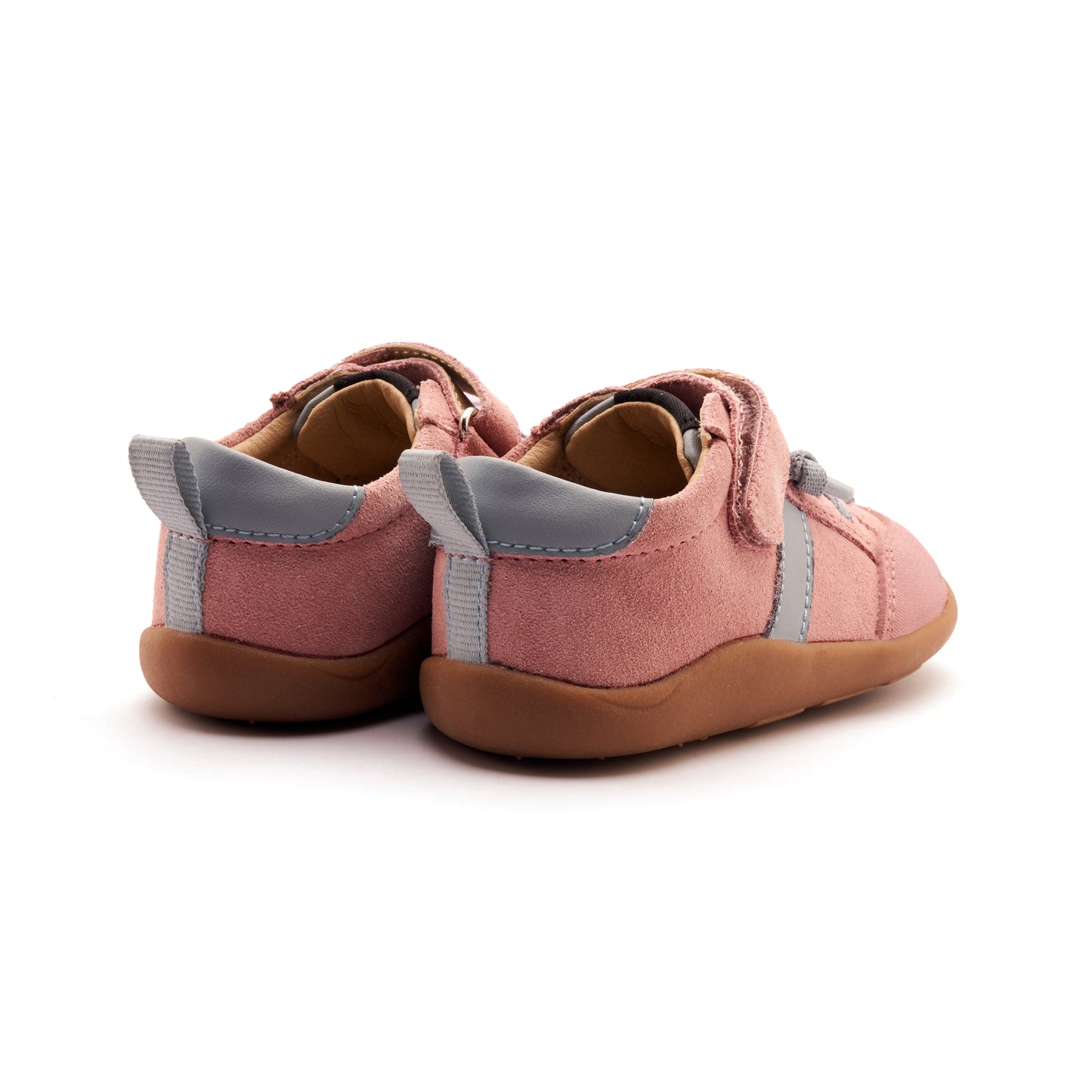 Old Soles 8083 Retro Ground kids leather shoe in Kiss Suede and Dusty Blue with rubber sole detail