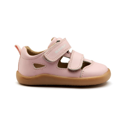 Old Soles 8100 Ground Groove kids leather shoe in Chalk Pink with rubber sole detail