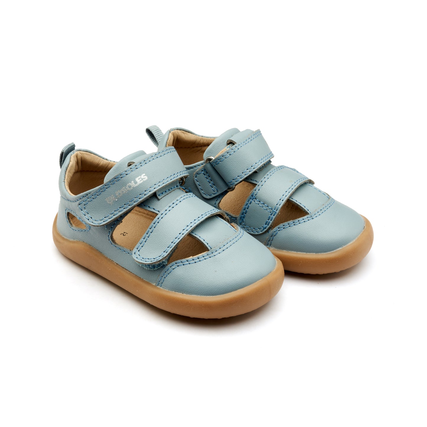 Old Soles 8100 Ground Groove kids leather shoe in Dusty Blue with rubber sole detail