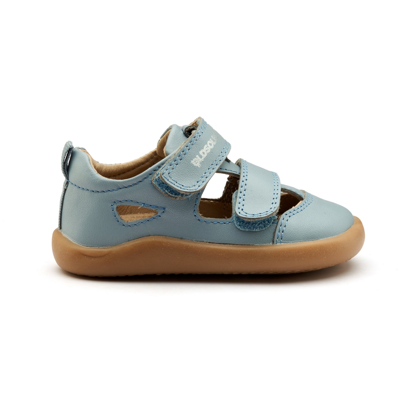 Old Soles 8100 Ground Groove kids leather shoe in Dusty Blue with rubber sole detail