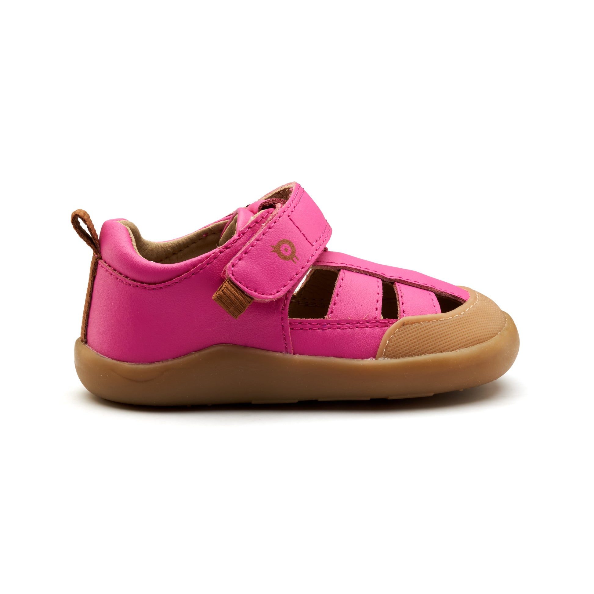 Old Soles 8101 Vacay Ground kids leather shoe in Candy with rubber sole detail