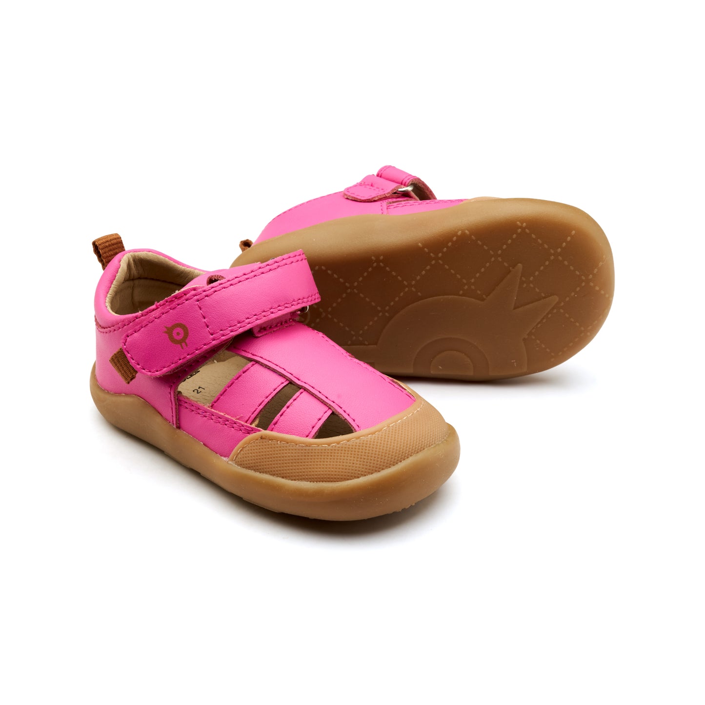 Old Soles 8101 Vacay Ground kids leather shoe in Candy with rubber sole detail