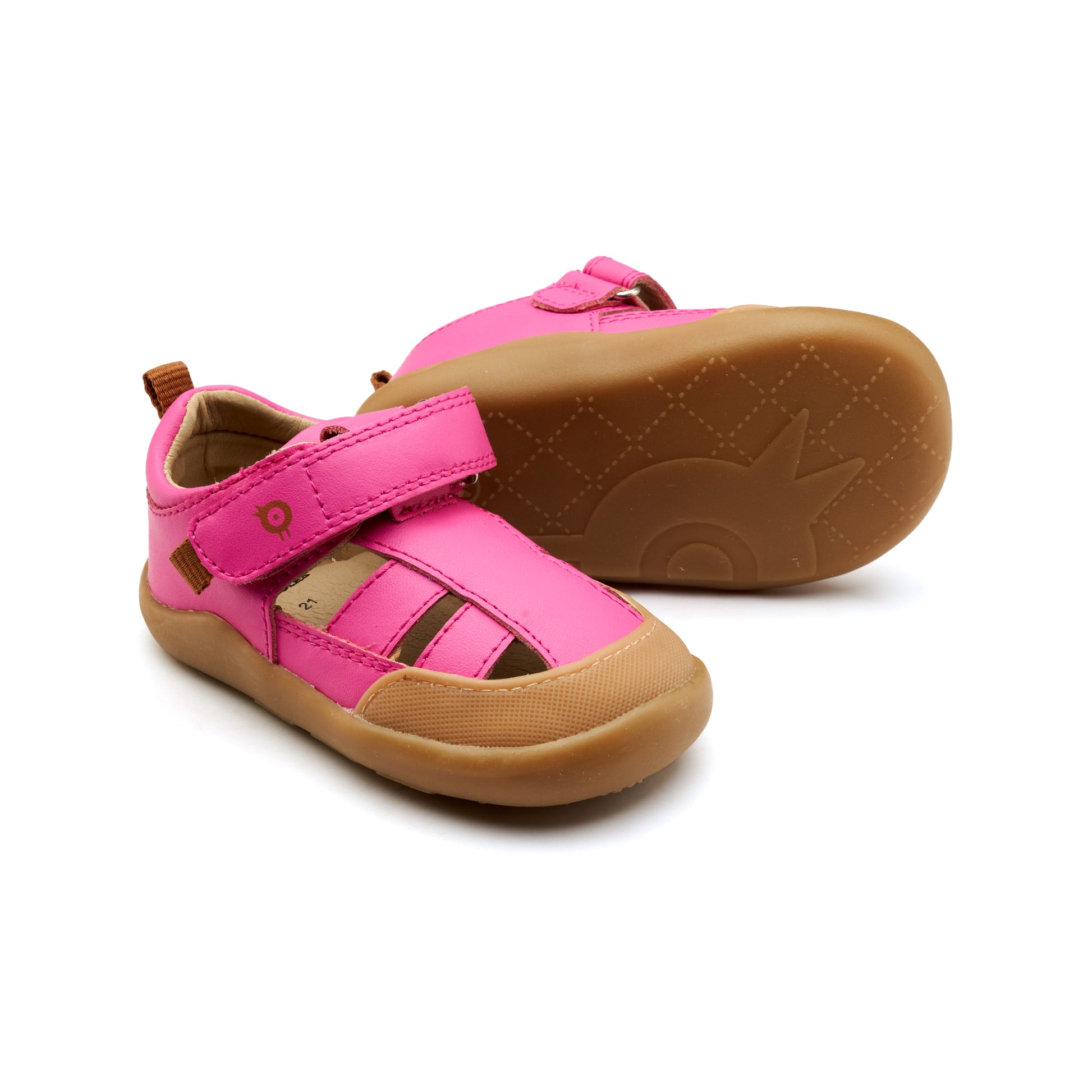 Old Soles 8101 Vacay Ground kids leather shoe in Candy with rubber sole detail