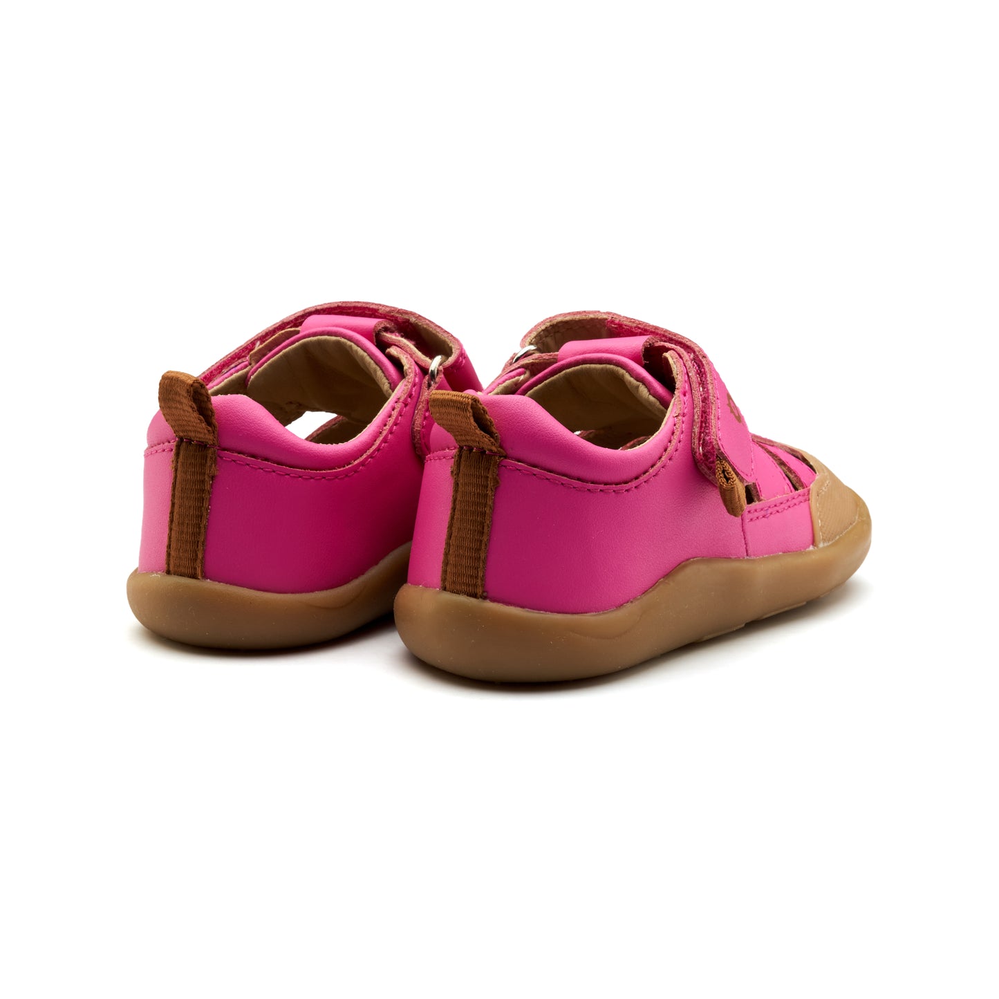 Old Soles 8101 Vacay Ground kids leather shoe in Candy with rubber sole detail