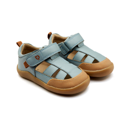 Old Soles 8101 Vacay Ground kids leather shoe in Dusty Blue with rubber sole detail