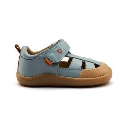 Old Soles 8101 Vacay Ground kids leather shoe in Dusty Blue with rubber sole detail