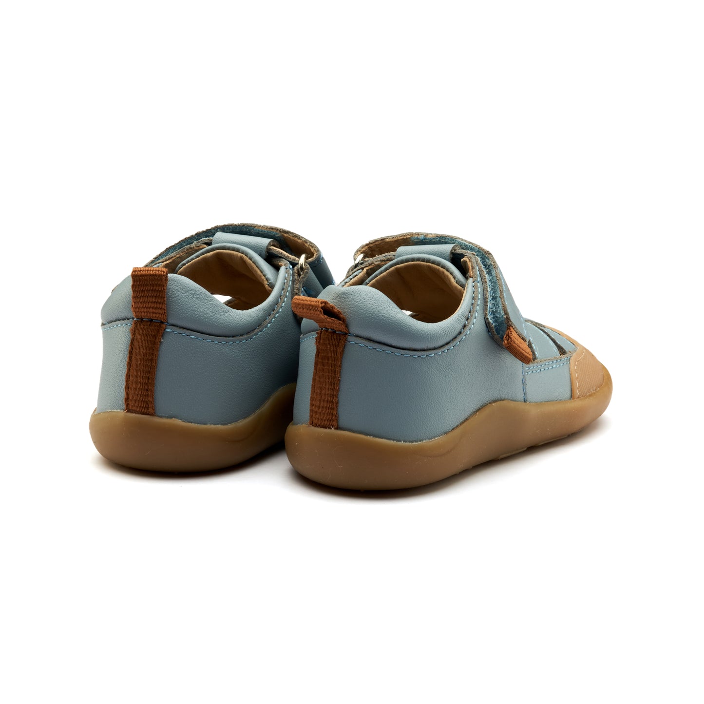 Old Soles 8101 Vacay Ground kids leather shoe in Dusty Blue with rubber sole detail