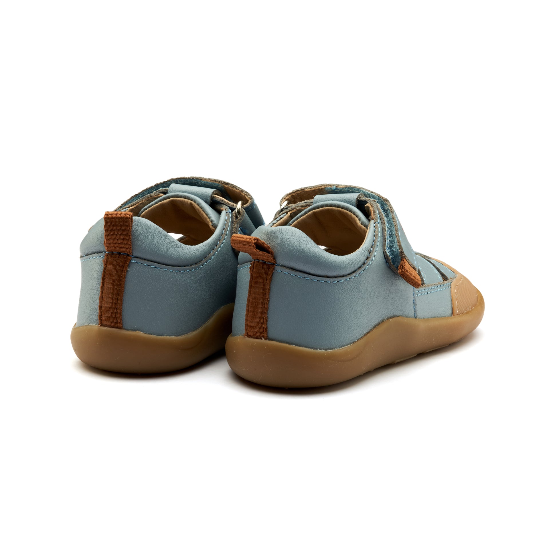 Old Soles 8101 Vacay Ground kids leather shoe in Dusty Blue with rubber sole detail