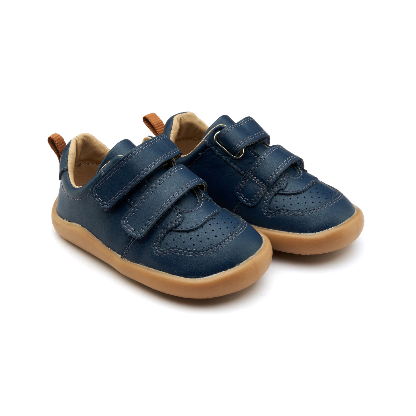 Old Soles 8102 7-Days Ground kids leather shoe in Denim with rubber sole detail