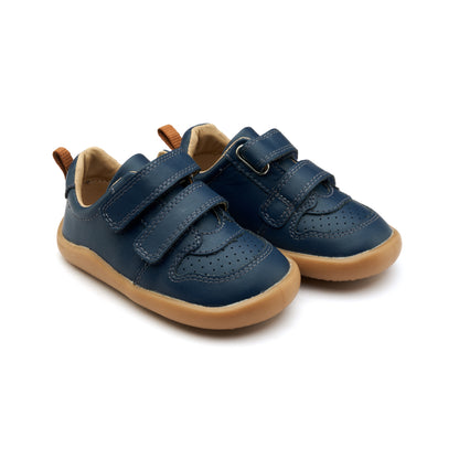 Old Soles 8102 7-Days Ground kids leather shoe in Denim with rubber sole detail