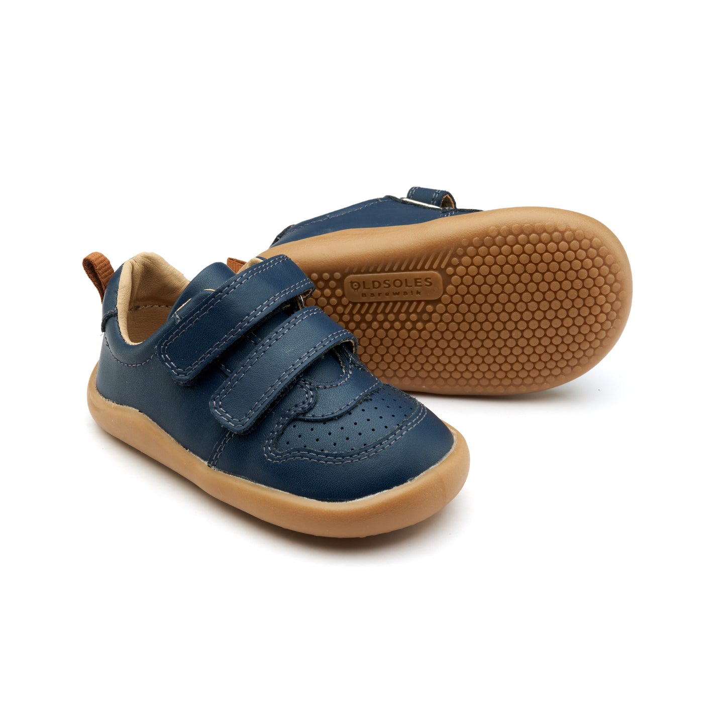 Old Soles 8102 7-Days Ground kids leather shoe in Denim with rubber sole detail