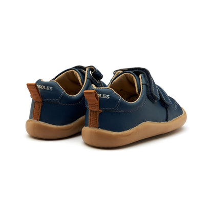 Old Soles 8102 7-Days Ground kids leather shoe in Denim with rubber sole detail