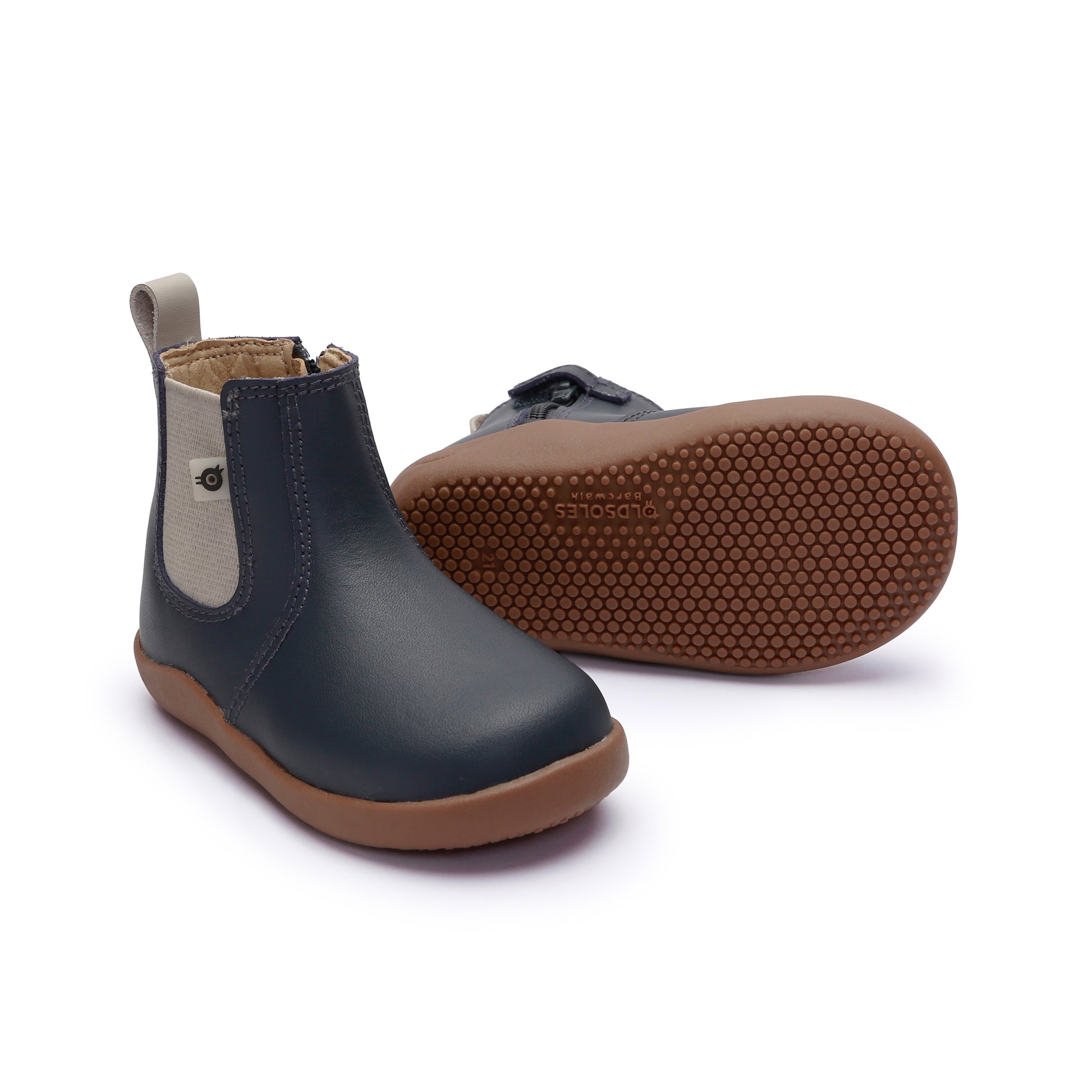 Old Soles 8128 Boost Boot kids leather boot in Navy and Gris