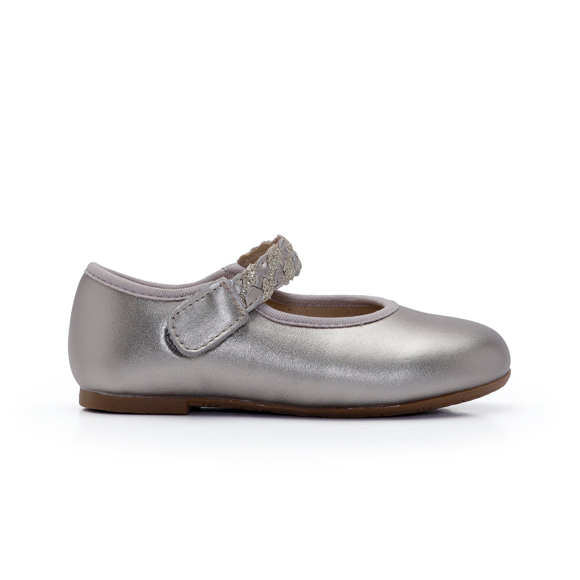 Old Soles 817 Lady Plat kids leather shoe in Millet Gold and Glam Gold with classic detail