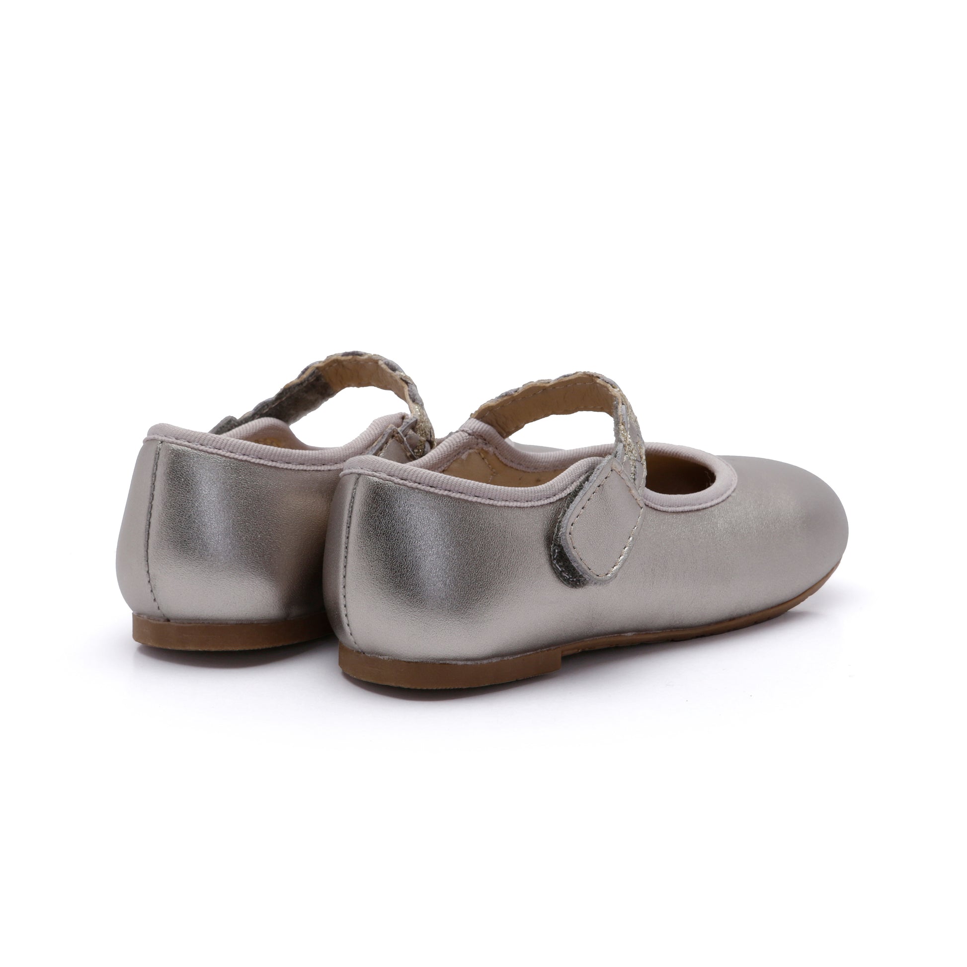 Old Soles 817 Lady Plat kids leather shoe in Millet Gold and Glam Gold with classic detail