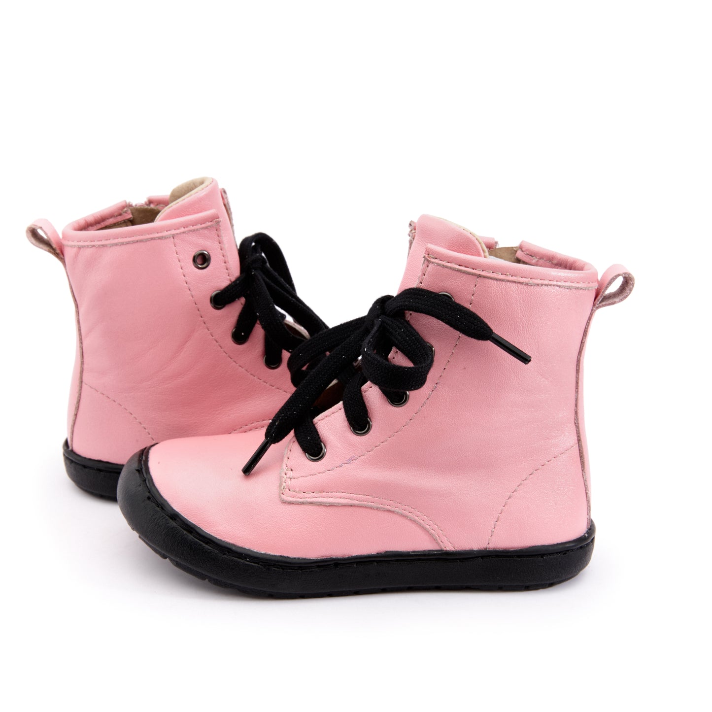 Old Soles 9005 Swagger kids leather shoe in Pearlised Pink with classic detail