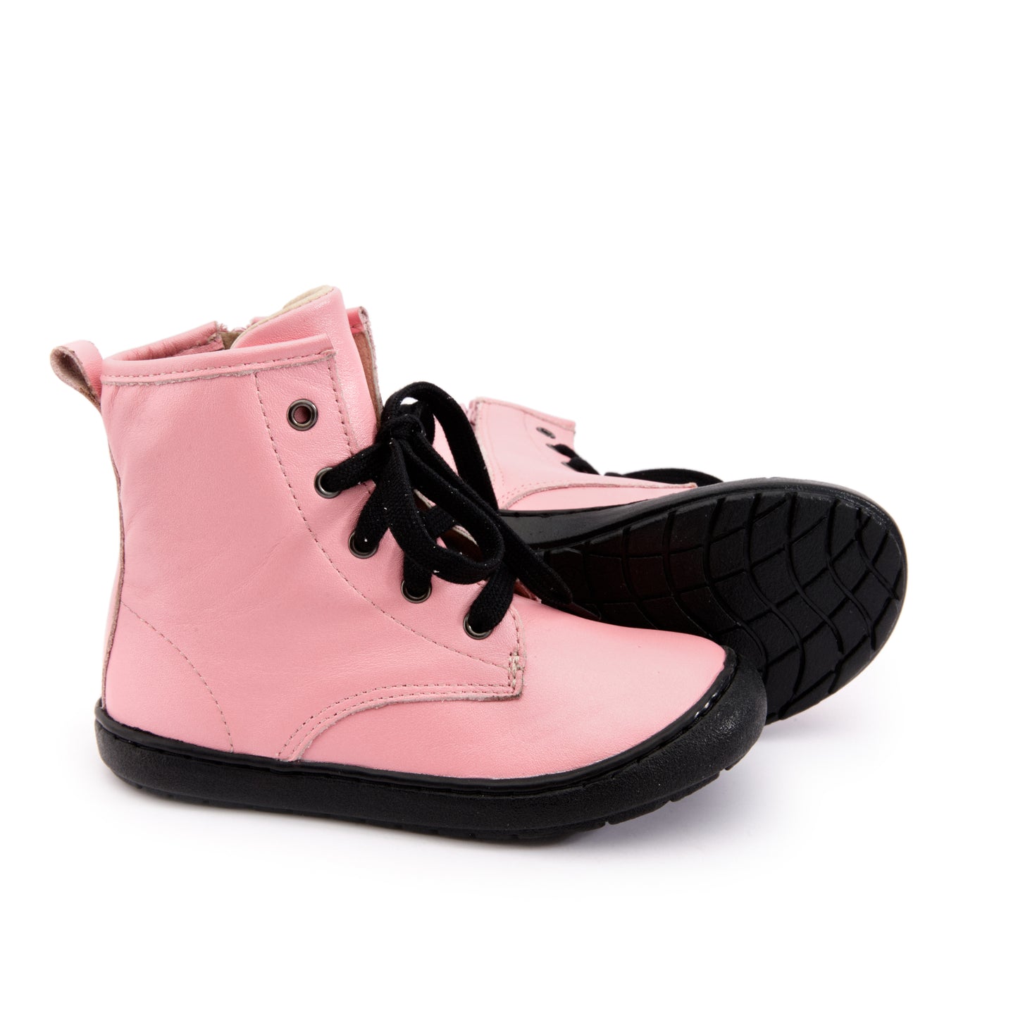 Old Soles 9005 Swagger kids leather shoe in Pearlised Pink with classic detail