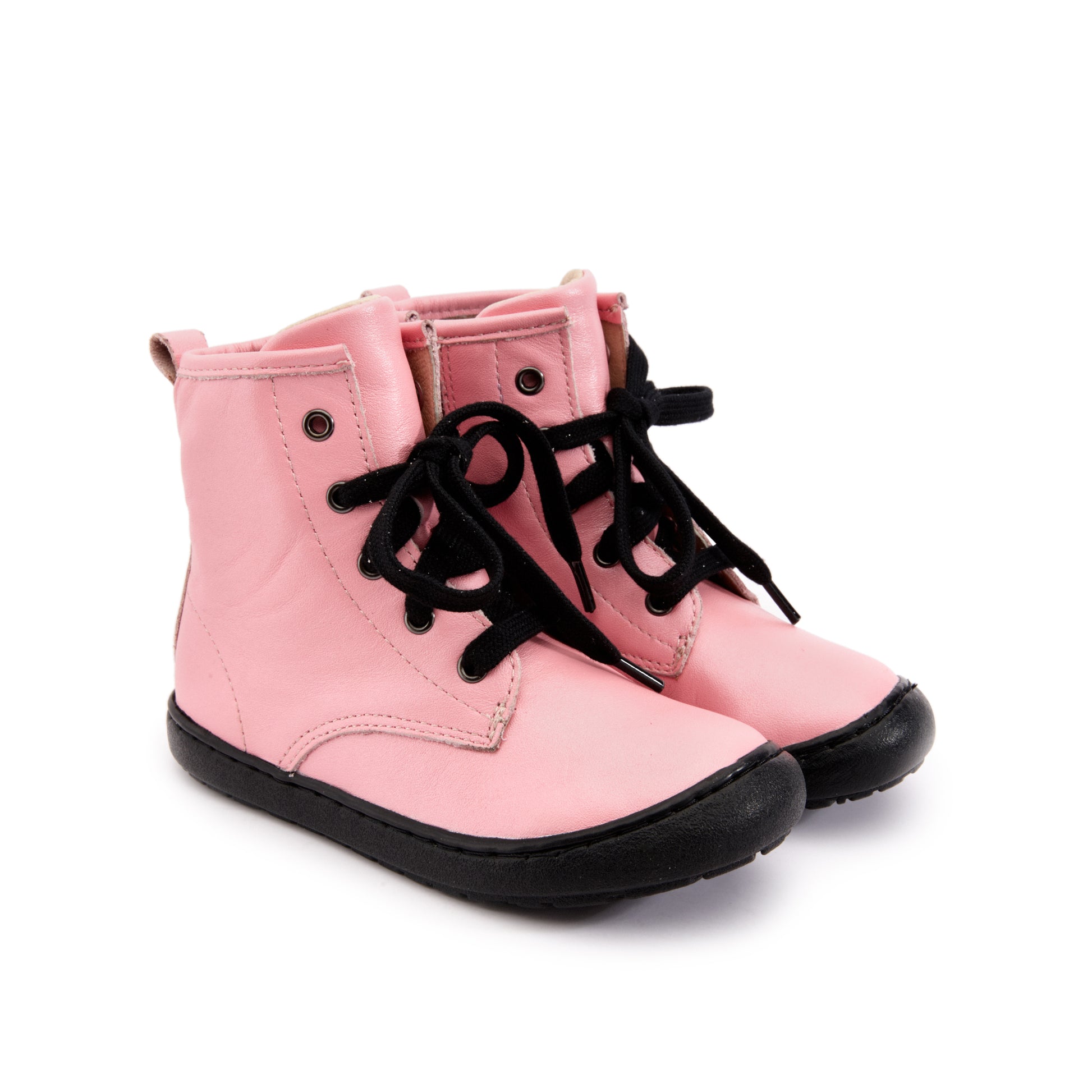 Old Soles 9005 Swagger kids leather shoe in Pearlised Pink with classic detail