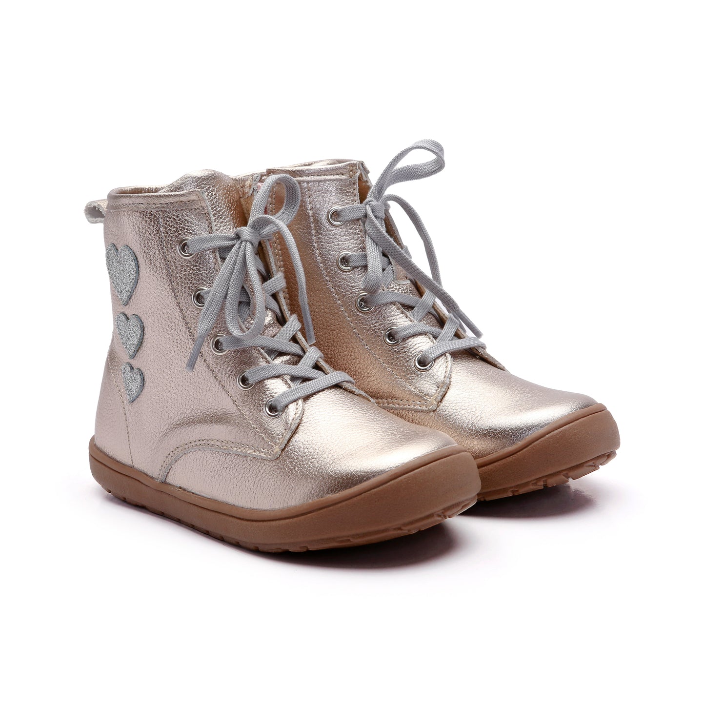 Old Soles 9016 Joy Swag kids leather shoe in Metal Lychee