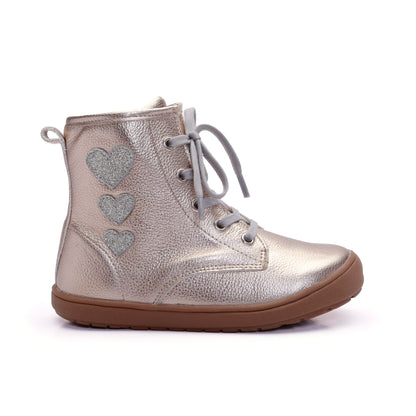 Old Soles 9016 Joy Swag kids leather shoe in Metal Lychee