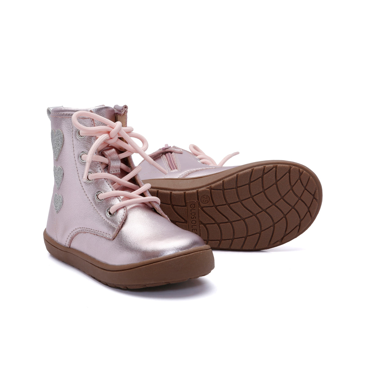 Old Soles 9016 Joy Swag kids leather shoe in Millet Pink