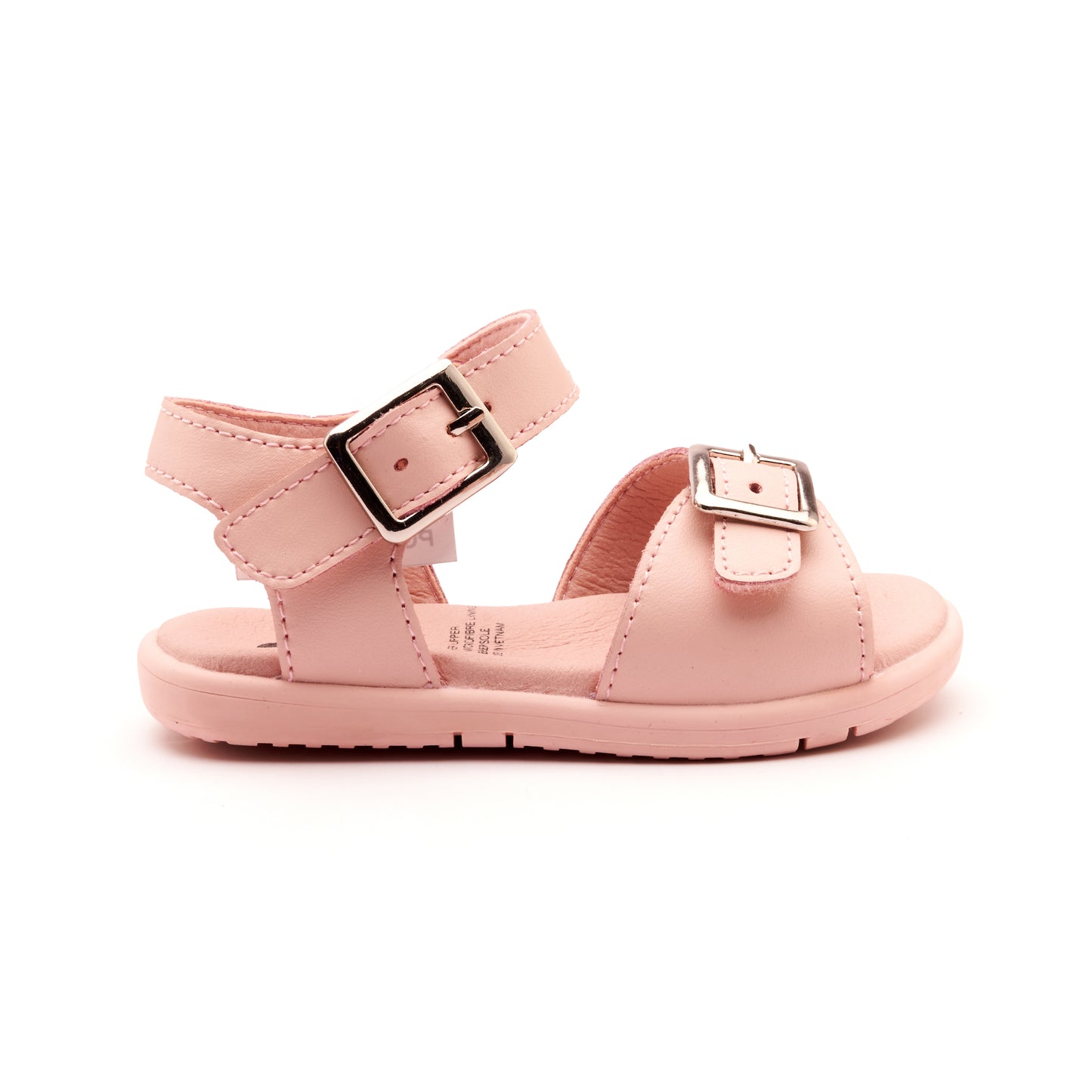 Old Soles 9503 Fresh Cut kids leather shoe in Powder Pink with open toe detail
