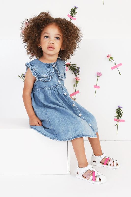 Old Soles 9504 Open Air kids leather sandal in Dalia with open toe detail