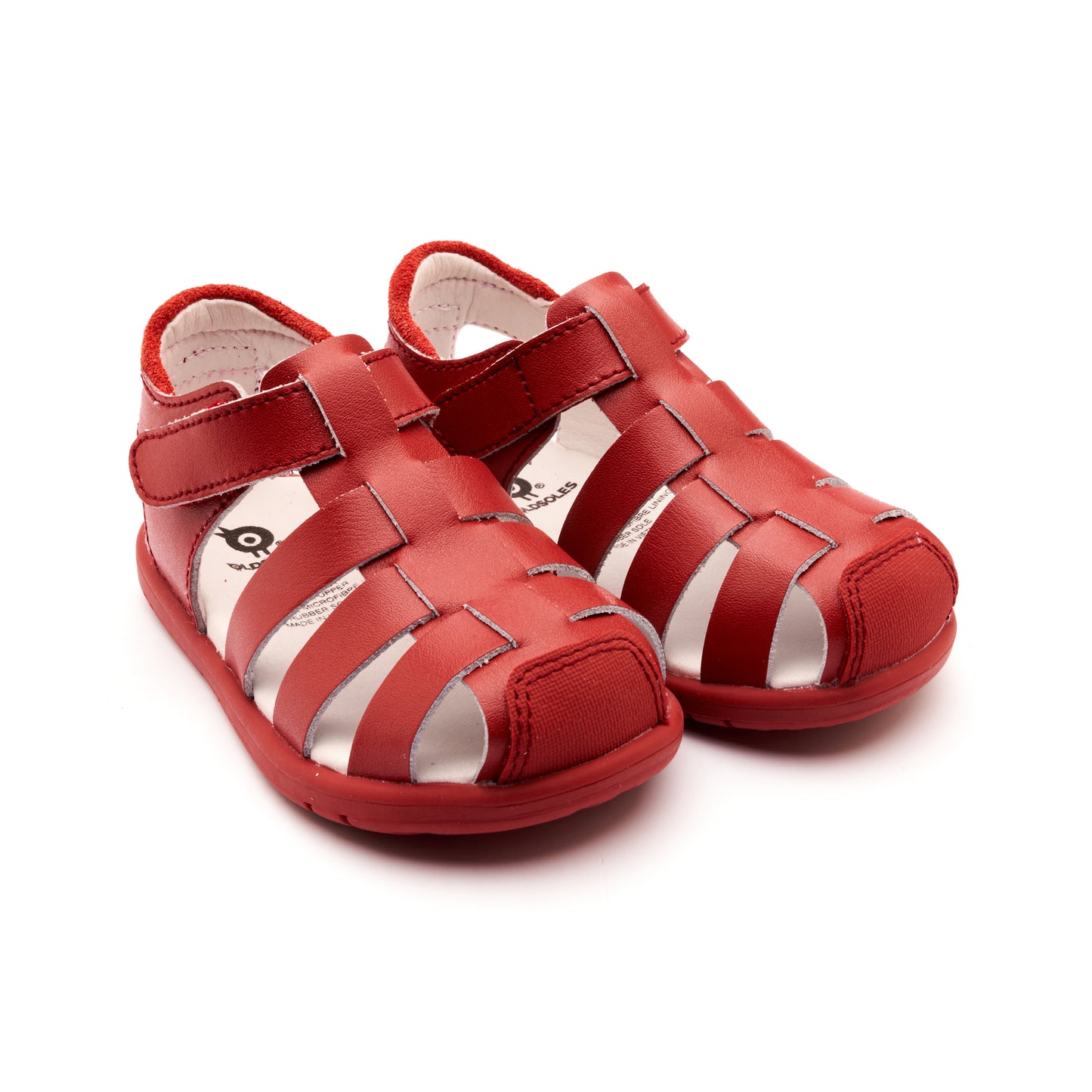 Old Soles 9506 Water Kid kids leather shoe in Red and Red Sole with open toe detail