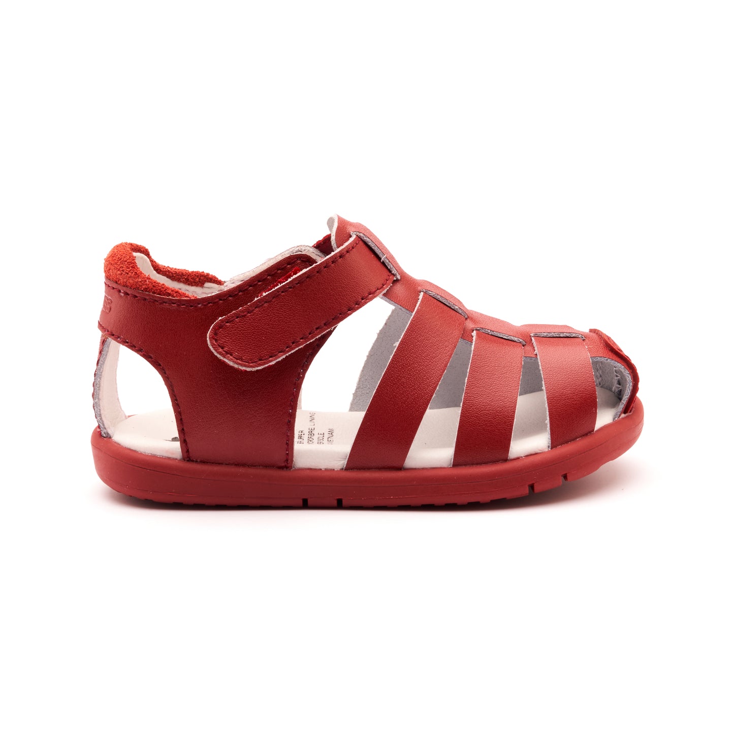 Old Soles 9506 Water Kid kids leather shoe in Red and Red Sole with open toe detail