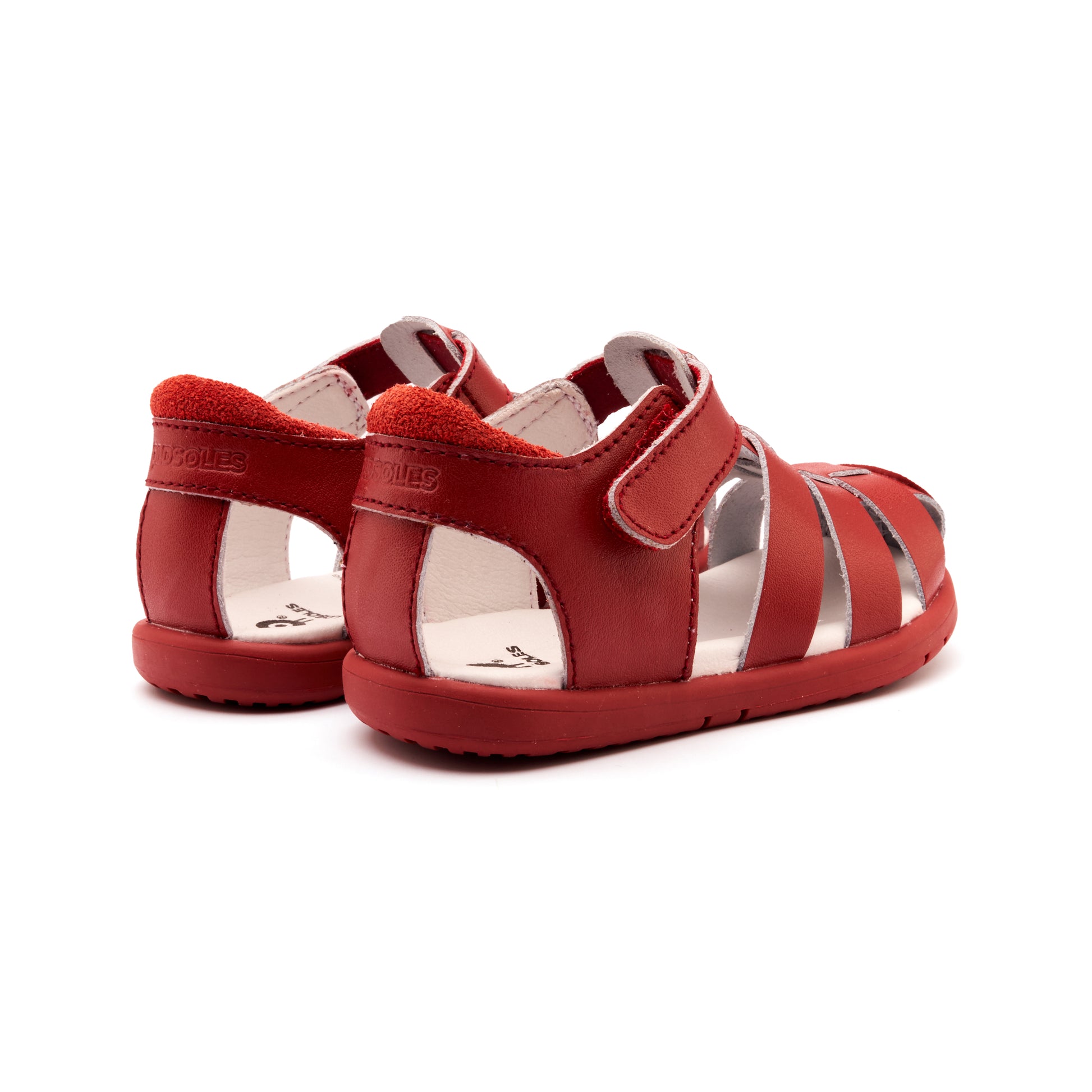 Old Soles 9506 Water Kid kids leather shoe in Red and Red Sole with open toe detail